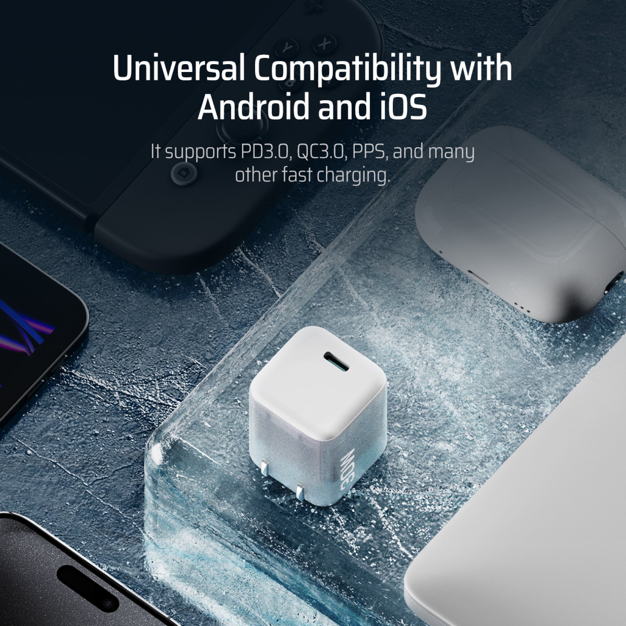 Thiết kế chân gập tiện lợi khi di chuyển của sạc 30W