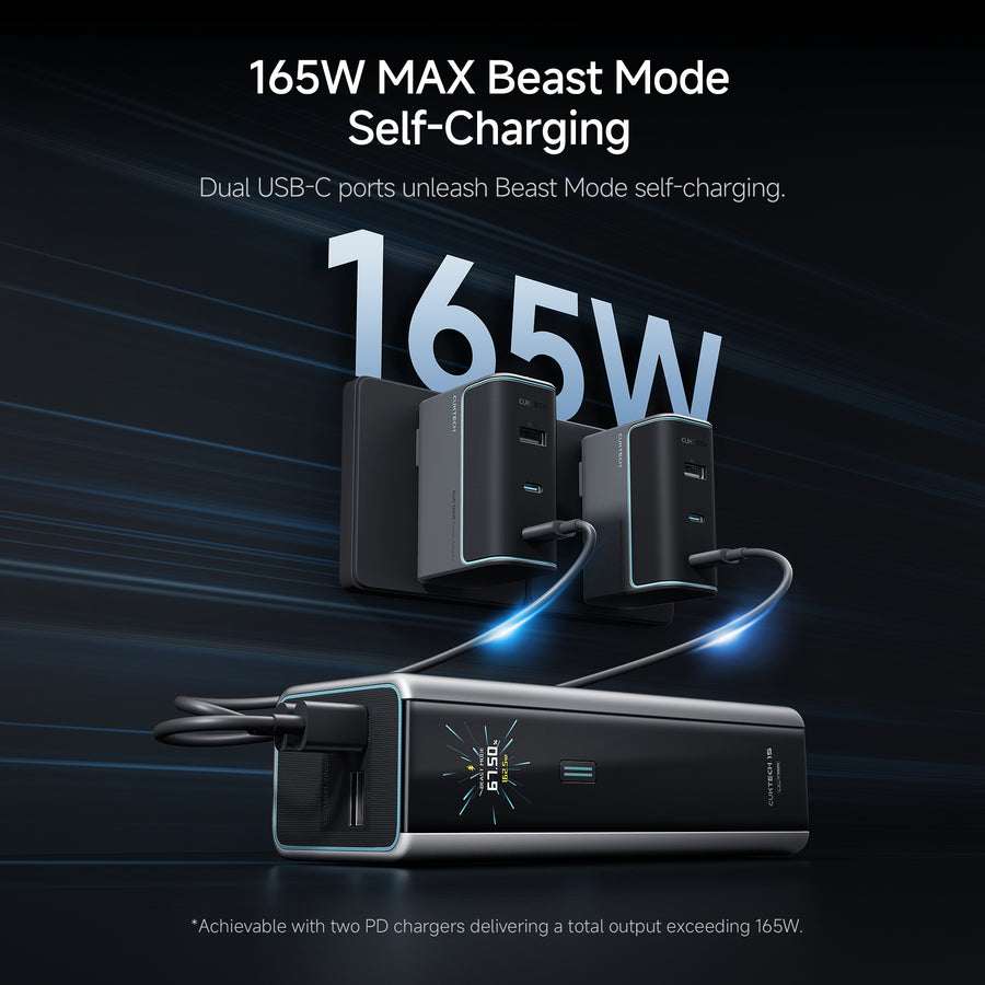CUKTECH 15 Ultra Power Bank high performance PD 210W output and 165W fast charging details
